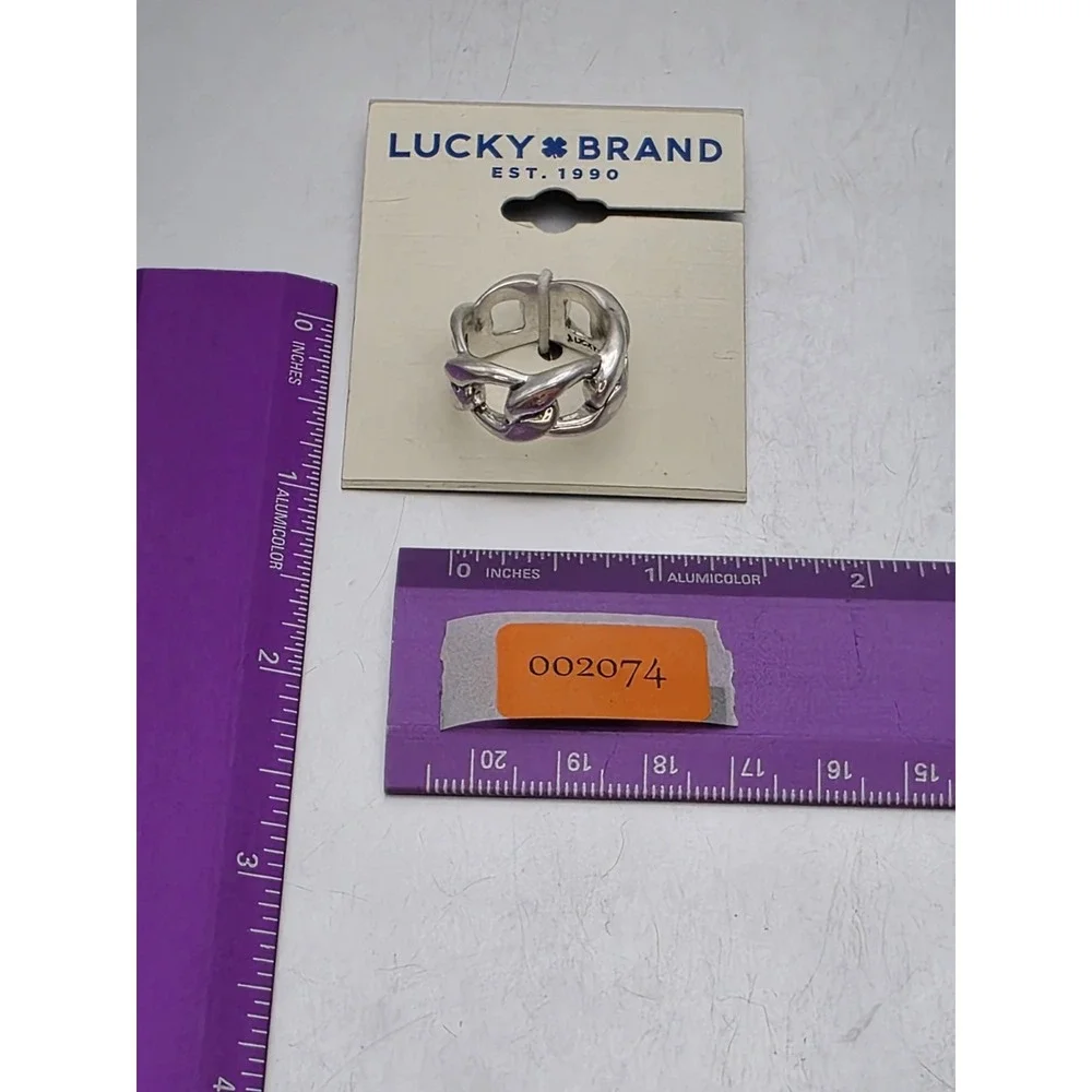 New LUCKY BRAND Ring Chain‎ Link Silver Tone Size 7 New w/ Tags FREE $HIPPING!!